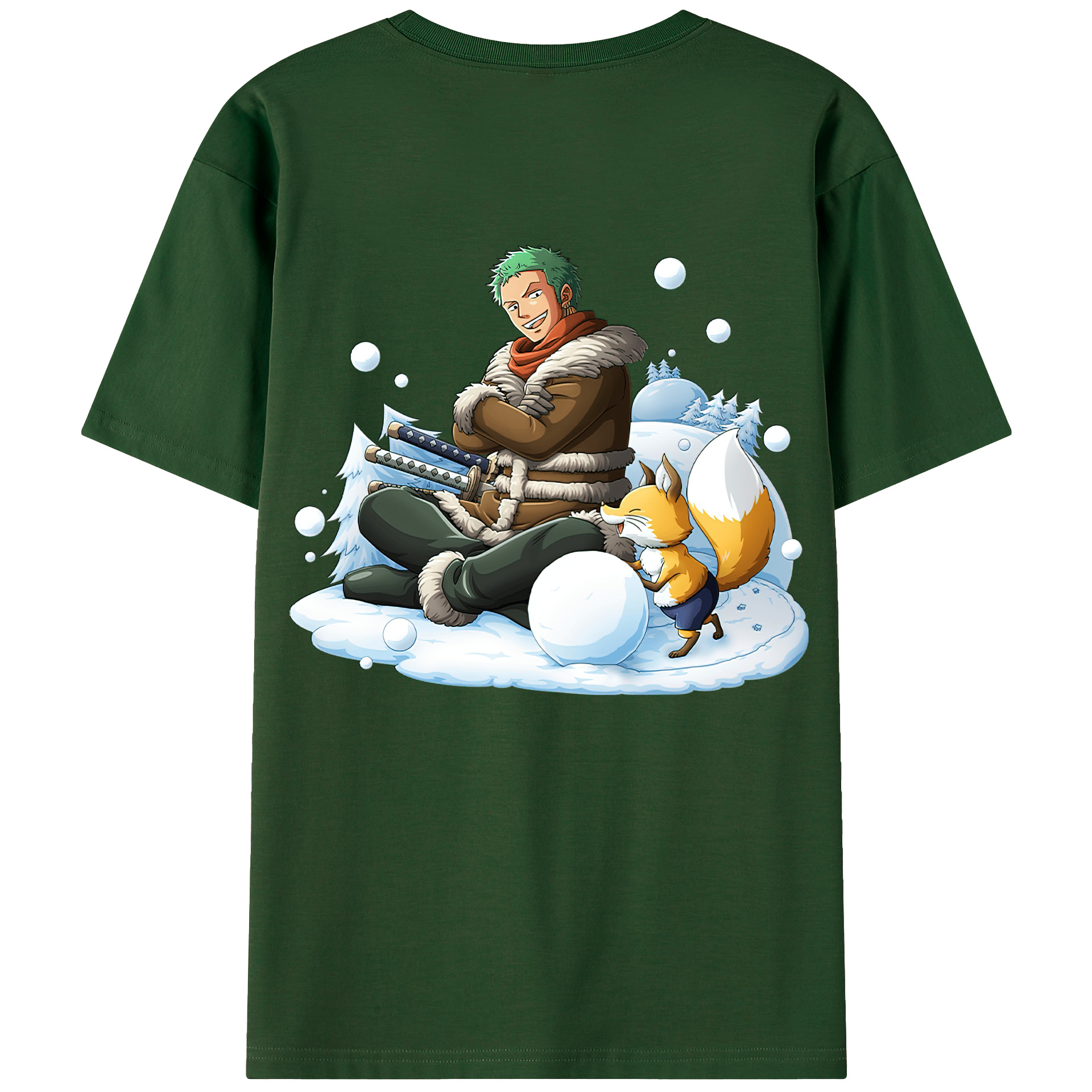 ワンピース ロロノア・ゾロ ONE PIECE Roronoa Zoro 綿100％半袖Tシャツ（背面プリント）